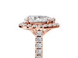 Rose gold Pear Halo Pavé Diamond Engagement Ring with Four-Prong Setting_8
