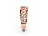 Rose gold Pear Halo Pave Diamond Engagement Ring with Milgrain Detailing_51