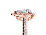 Rose gold Pear Halo Round Diamond Pave Band with Four-Prong Setting_43