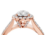 Rose gold Pear Halo Round Diamond Pave Band with Prong Setting 5
