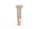 Rose gold Pear Halo Round Diamond Pave Band with Prong Setting_14