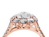 Rose gold Pear Halo Split Shank Diamond Engagement Ring with Pave Band and Four-Prong Setting_57