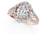 Rose gold Pear Halo Split Shank Diamond Engagement Ring with Prong Setting_21