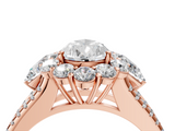 Rose gold Pear Halo Split Shank Diamond Engagement Ring with Prong Setting_24