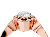 Rose gold Pear Halo Split Shank Milgrain Diamond Ring_30
