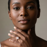 Rose gold Pear Halo Split Shank Milgrain Diamond Ring_7