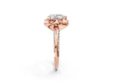 Rose gold Pear Halo Split Shank Pave Diamond Ring with Petal Prong Setting_22