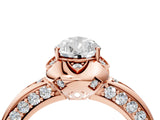 Rose gold Pear Halo Split Shank Pave Diamond Ring with Petal Prong Setting_24