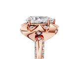 Rose gold Pear Halo Split Shank Pave Diamond Ring with Petal Prong Setting_25
