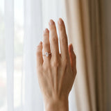 Rose gold Pear Milgrain Bezel Diamond Engagement Ring with Solitaire Prong Setting_12