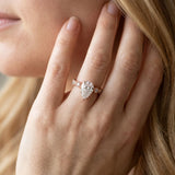 Rose gold Pear Milgrain Bezel Diamond Engagement Ring with Solitaire Prong Setting_14
