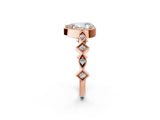 Rose gold Pear Milgrain Marquise Diamond Twist Band Ring_40