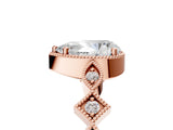Rose gold Pear Milgrain Marquise Diamond Twist Band Ring_43