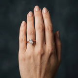 Rose gold Pear-Shaped Solitaire Diamond Ring with Tapered Band and Six-Prong Setting_6