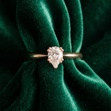 Rose gold Pear-Shaped Solitaire Diamond Ring with Tapered Band and Six-Prong Setting_9
