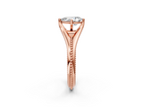 Rose gold Pear Solitaire Beaded Band Six-Prong Setting_10
