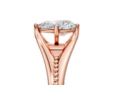 Rose gold Pear Solitaire Beaded Band Six-Prong Setting_13