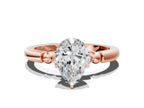 Rose gold Pear Solitaire Beaded Band with Four-Prong Setting_64