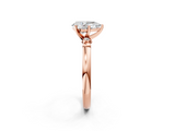 Rose gold Pear Solitaire Beaded Band with Four-Prong Setting_65