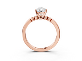 Rose gold Pear Solitaire Beaded Band with Four-Prong Setting_67