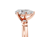 Rose gold Pear Solitaire Beaded Band with Four-Prong Setting_69