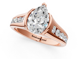 Rose gold Pear Solitaire Bezel-Set Diamond Ring with Channel-Set Band_42