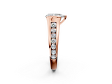 Rose gold Pear Solitaire Bezel-Set Diamond Ring with Channel-Set Band_43