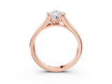 Rose gold Pear Solitaire Bezel-Set Diamond Ring with Channel-Set Band_44