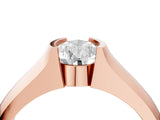 Rose gold Pear Solitaire Bezel Set Diamond Ring with Wide Band_7