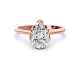 Rose gold Pear Solitaire Cathedral Diamond Ring with Six-Prong Setting_25
