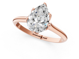 Rose gold Pear Solitaire Cathedral Diamond Ring with Six-Prong Setting_26
