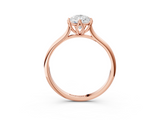 Rose gold Pear Solitaire Cathedral Diamond Ring with Six-Prong Setting_28