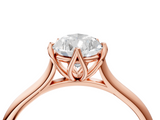 Rose gold Pear Solitaire Cathedral Diamond Ring with Six-Prong Setting_29