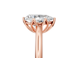 Rose gold Pear Solitaire Cathedral Diamond Ring with Six-Prong Setting_30