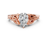 Rose gold Pear Solitaire Celtic Knot Engagement Ring with Four-Prong Setting_78