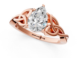 Rose gold Pear Solitaire Celtic Knot Engagement Ring with Four-Prong Setting_79