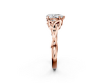 Rose gold Pear Solitaire Celtic Knot Engagement Ring with Four-Prong Setting_80