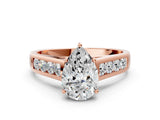 Rose gold Pear Solitaire Channel-Set Diamond Engagement Ring with Four-Prong Setting_32