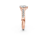 Rose gold Pear Solitaire Channel-Set Diamond Engagement Ring with Four-Prong Setting_34