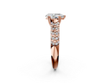 Rose gold Pear Solitaire Chevron Pave Diamond Engagement Ring with Six-Prong Setting_5