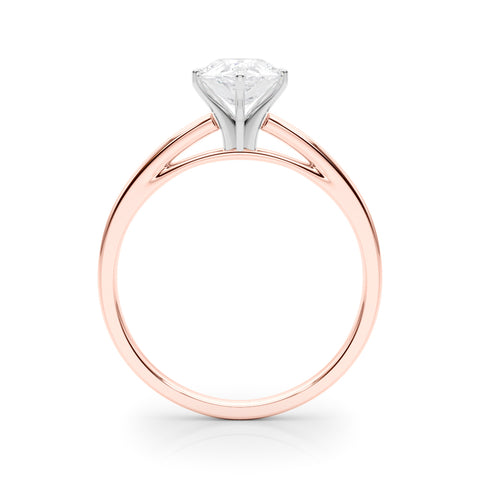 Rose gold Pear Solitaire Diamond Engagement Ring with Four-Prong Setting on a Classic Band 2