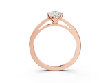 Rose gold Pear Solitaire Diamond Engagement Ring with Four-Prong Setting on a Classic Band_11