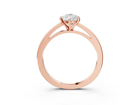 Rose gold Pear Solitaire Diamond Engagement Ring with Four-Prong Setting on a Classic Band_11