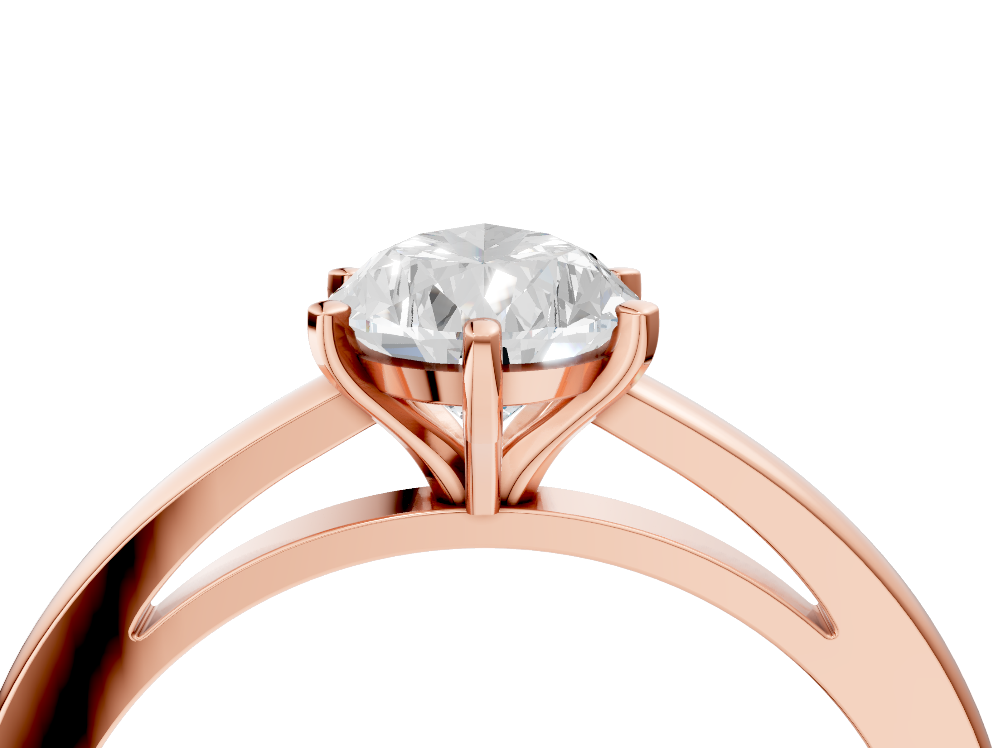 Rose gold Pear Solitaire Diamond Engagement Ring with Four-Prong Setting on a Classic Band_12