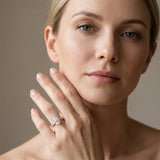 Rose gold Pear Solitaire Diamond Engagement Ring with Pavé Band and Six-Prong Setting_13