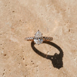 Rose gold Pear Solitaire Diamond Engagement Ring with Pavé Band and Six-Prong Setting_15