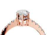 Rose gold Pear Solitaire Diamond Engagement Ring with Pavé Band and Six-Prong Setting_31