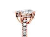 Rose gold Pear Solitaire Diamond Engagement Ring with Pavé Band and Six-Prong Setting_32