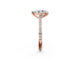 Rose gold Pear Solitaire Diamond Engagement Ring with Pave Band and Six-Prong Setting_43