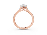 Rose gold Pear Solitaire Diamond Engagement Ring with Pave Band and Six-Prong Setting_44